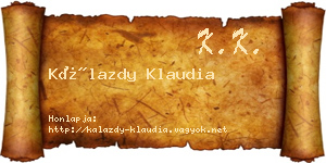 Kálazdy Klaudia névjegykártya