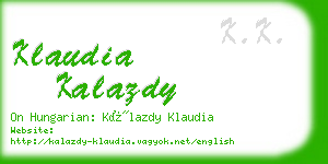 klaudia kalazdy business card